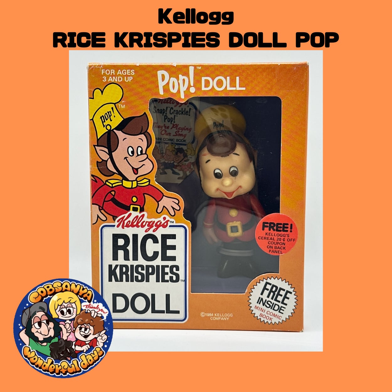 Talbot toys社 Kellogg RICE KRISPIES DOLL [POP!] 1984年 vintage