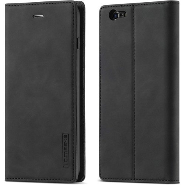 QLTYPRI iPhone 6 ケース iPhone 6s ケース 手帳型 高級PUレザー 艶なしPU革 TPU バンパー カード収納 スタンド機能 マグネット 耐衝撃 全面保護 定番 おしゃれ 財布型 スマホケース - ブラック 601