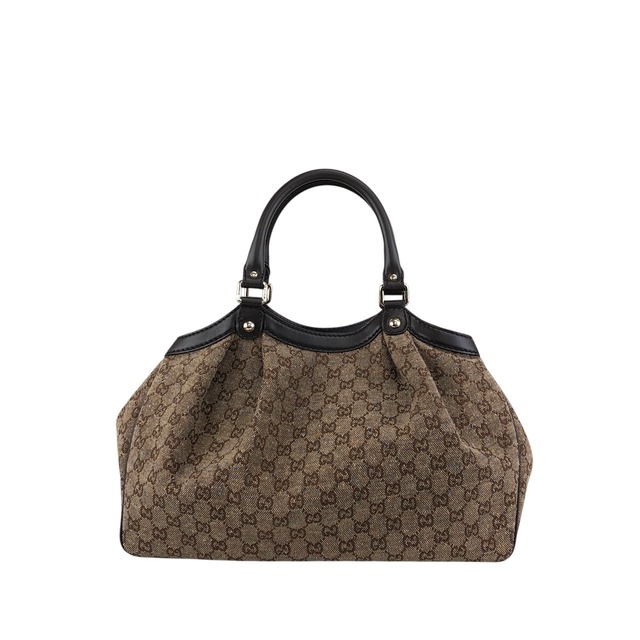 GUCCI グッチ GGキャンバス トートバッグ ブラウン スーキー ネップ ジャガード vintage ヴィンテージ オールド cyznyp