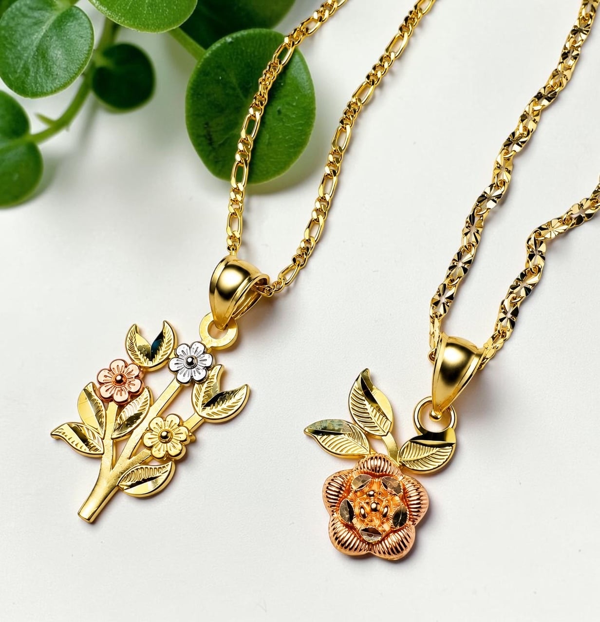 14K Two Color Flower Charm | BELIEVER JEWELRY