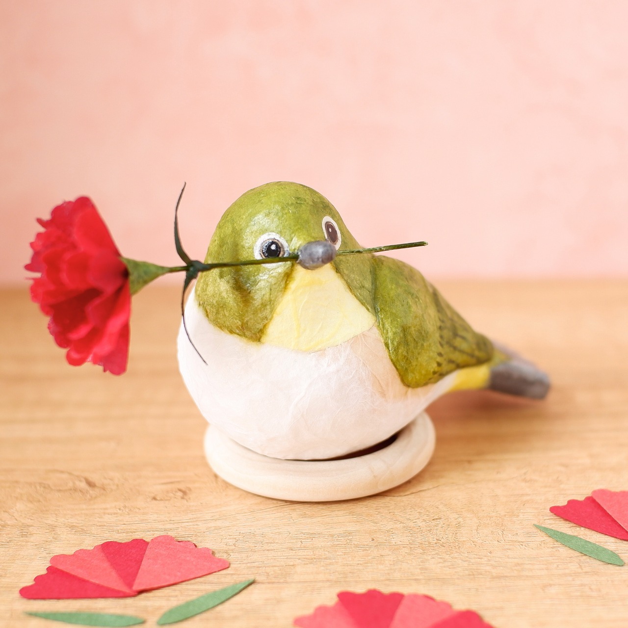 母の日ギフト『メジロの贈り物』 和紙インテリア/置物