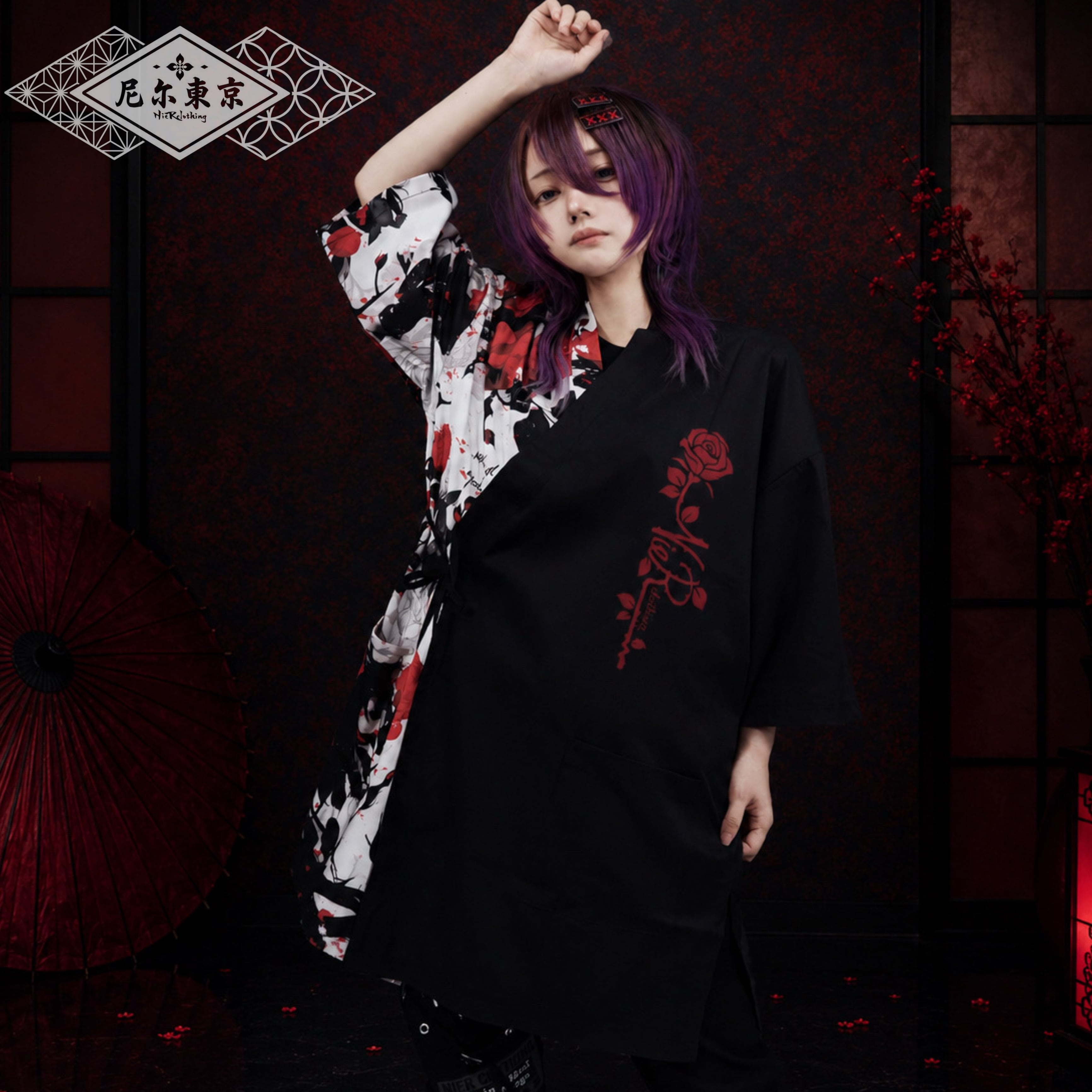TWO-TONE甚平夏用羽織り【RED ROSE】 | NIER CLOTHING