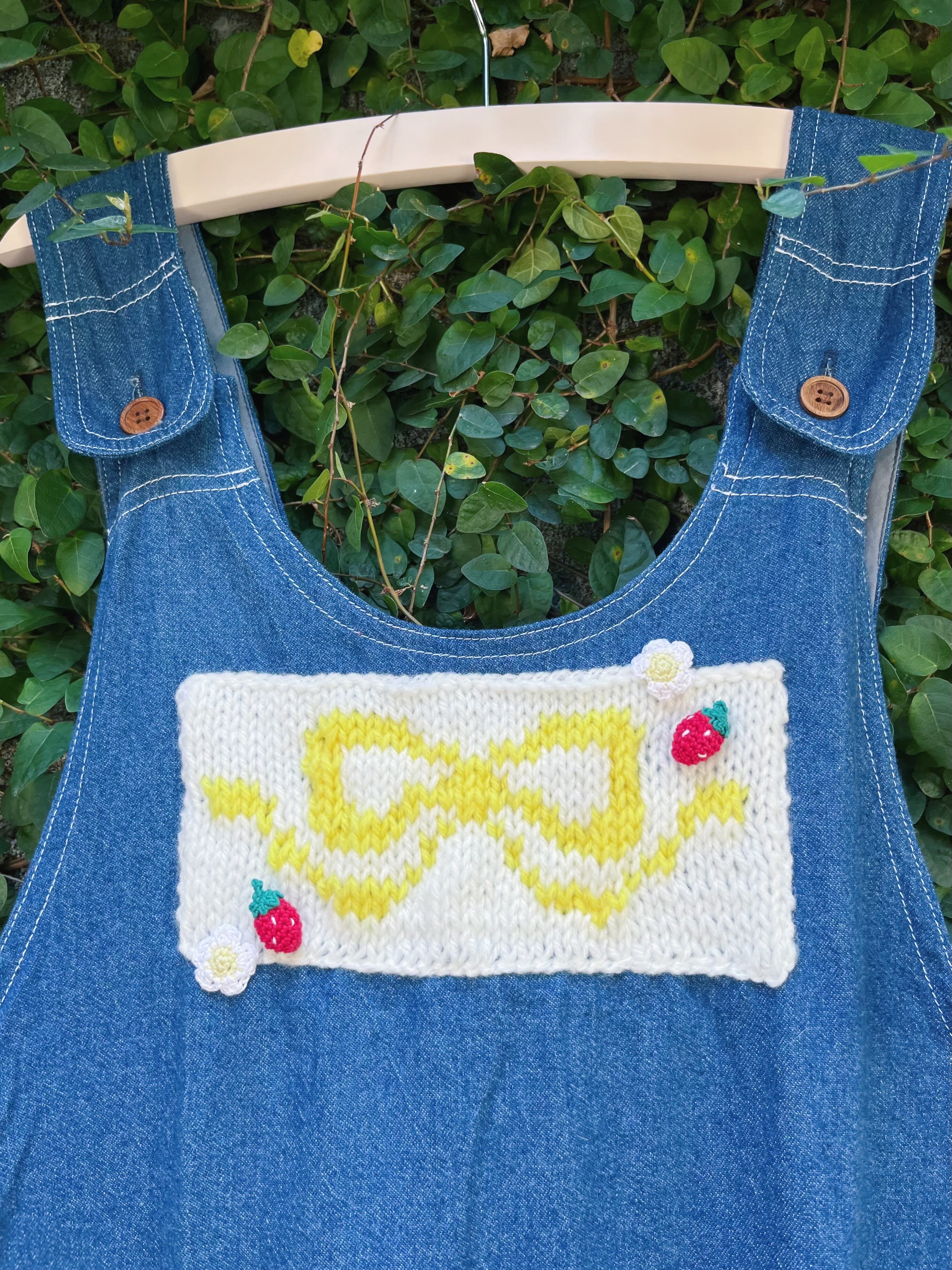 remake ✂︎ yellow ribbon frill pocket jumper skirt