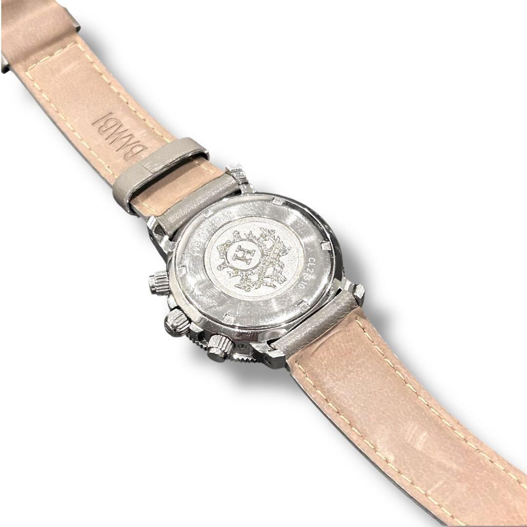 美品 HERMES エルメス クリッパー クロノ デイト 腕時計 ブラック文字