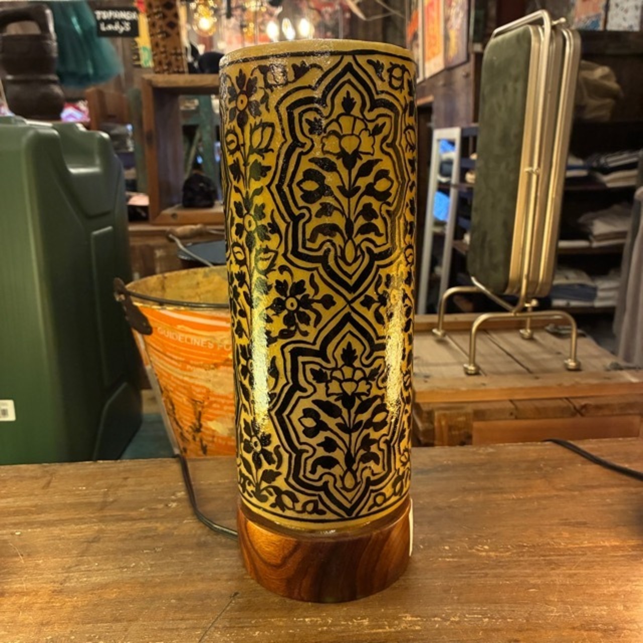 Pakistan Camel Lamp Tube 3color - Turquoise Brown Black / パキスタン キャメルランプ チューブ型 全3色 ターコイズ ブラウン ブラック ラクダ デスクランプ 間接照明 ライト 置き型 オリエンタル  ギフト プレゼント
