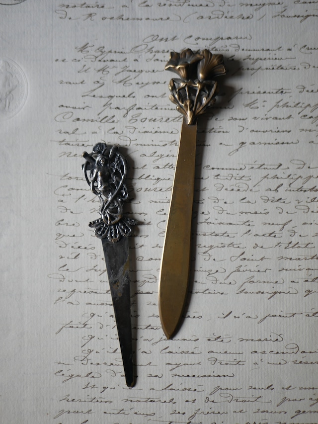 フラワー　レターオープナー　フランスアンティーク　アンティークのある暮らし