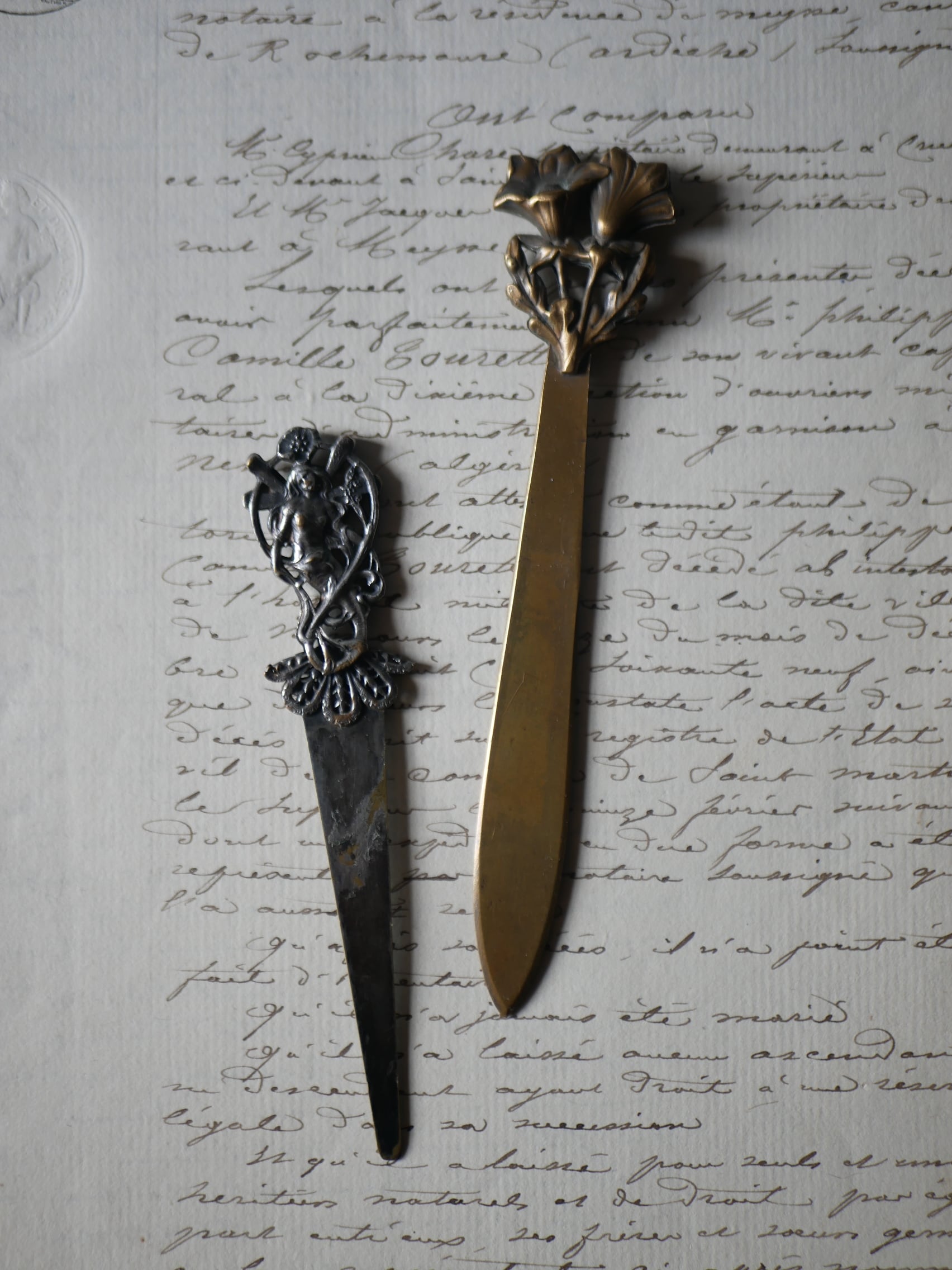 フラワー レターオープナー フランスアンティーク アンティークのある暮らし