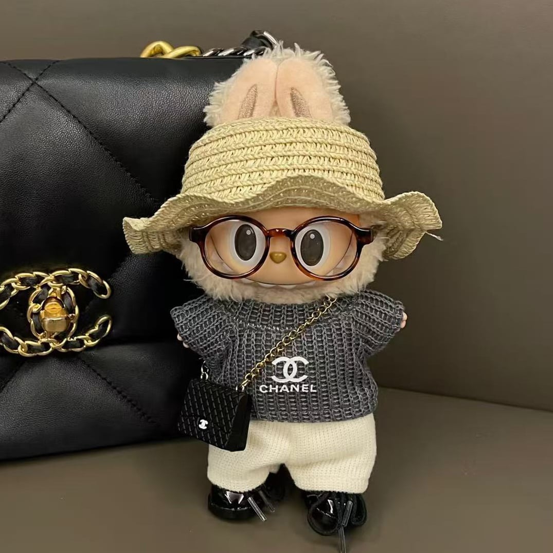 上品ニット仕様のフルコーデ!エレガント ニット Labubu用 エレガントセットアップ 4色展開 肌触り 高級感 15-17cm こだわり