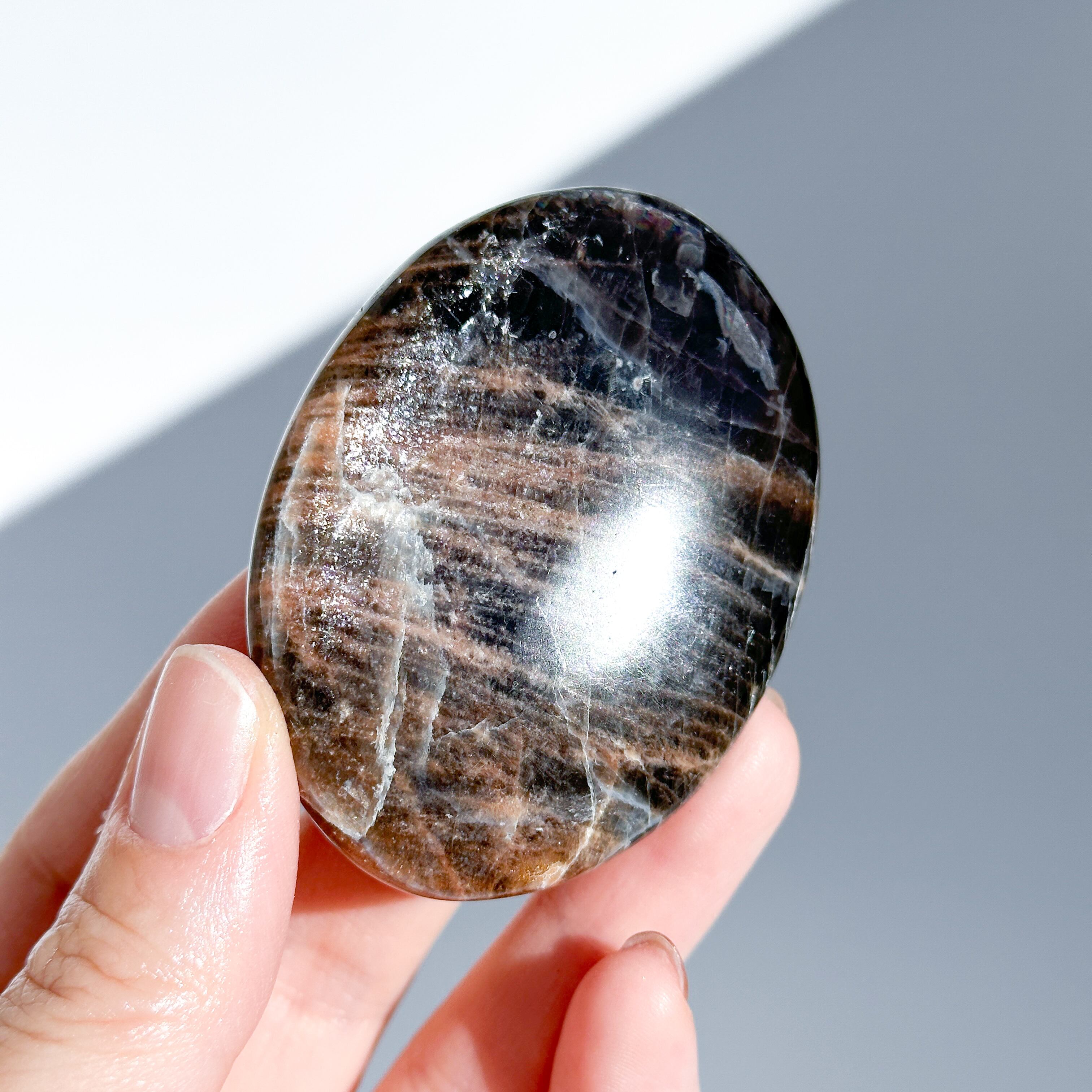 高品質 ムーンストーンパーム♡No.2901 ブラックムーンストーン パームストーン12◇ Black Moonstone ◇天然石