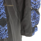 社交ダンス 衣装 スタンダード トップス レッスンウェア レディース 黒 青 ブルー系 ブラック系 レース 長袖 練習着 花柄 バイカラー シック おしゃれ 伸縮性 フォーマル プロフェッショナル カスタマイズ可能 舞台 衣装 上品 普段使い エレガント スタイリッシュ ダンスレッスン 講師向け コスチューム モダン ダンスウェア ブラウス デザイン トレーニング ウェア