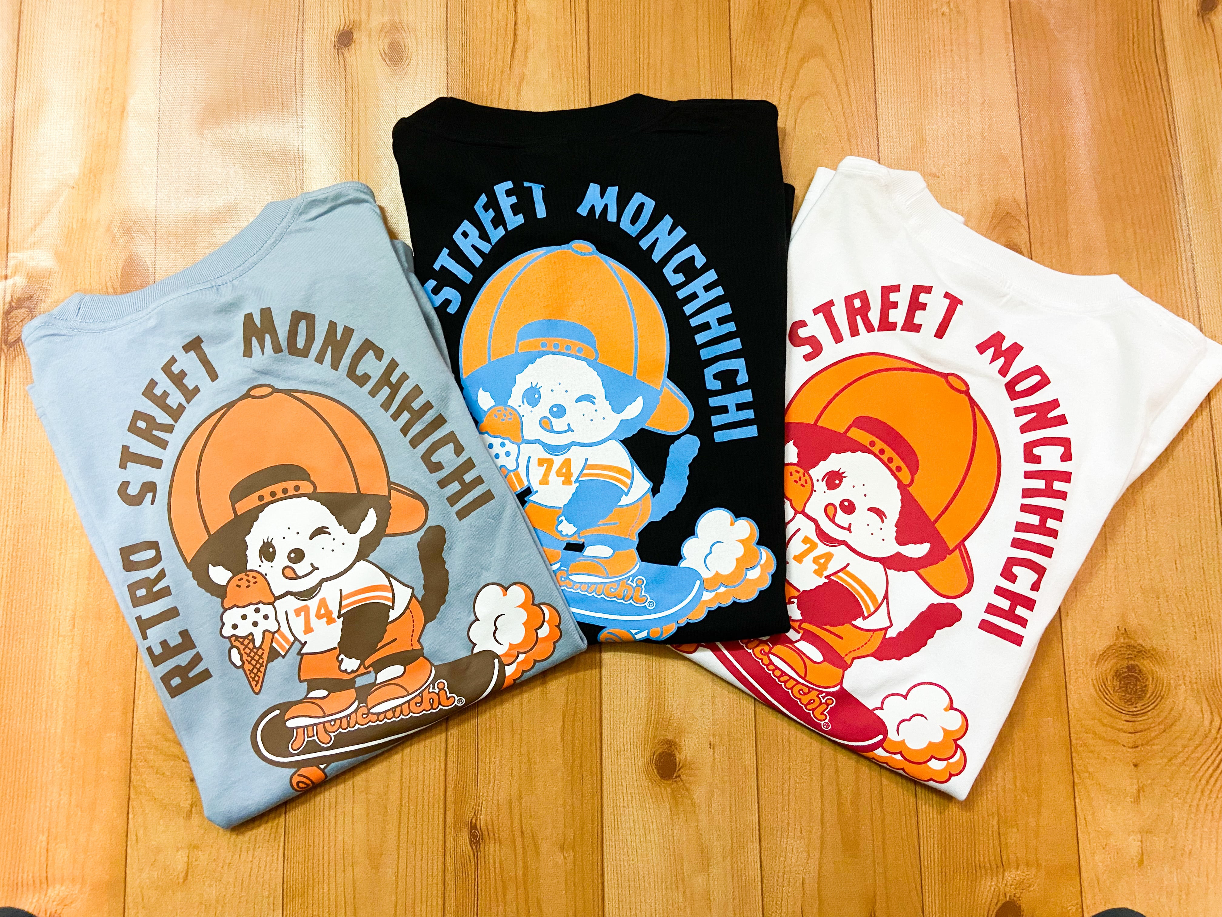 ストリート系　モンチッチ　服付き　レア レトロストリート モンチッチ Tシャツ スケボー ホワイト | burly