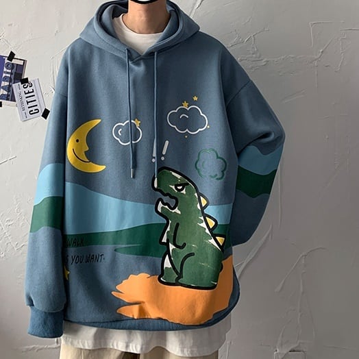 恐竜 パーカー ユニセックス | Korean unisex fashion セレクト
