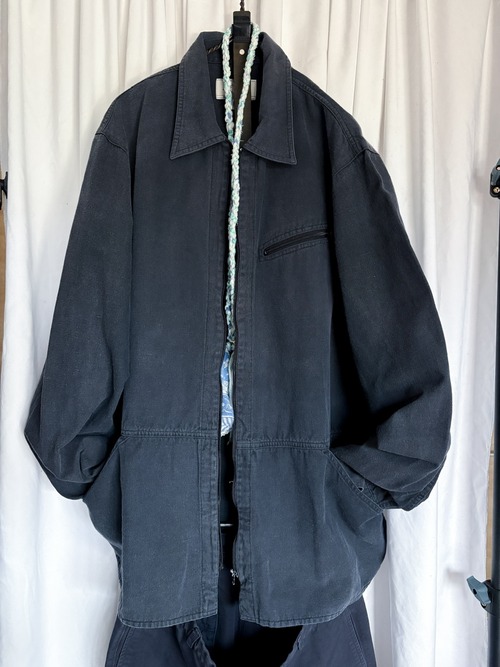 ARMANI JEANS Cotton/Hemp Zip-Up Shirt Jacket