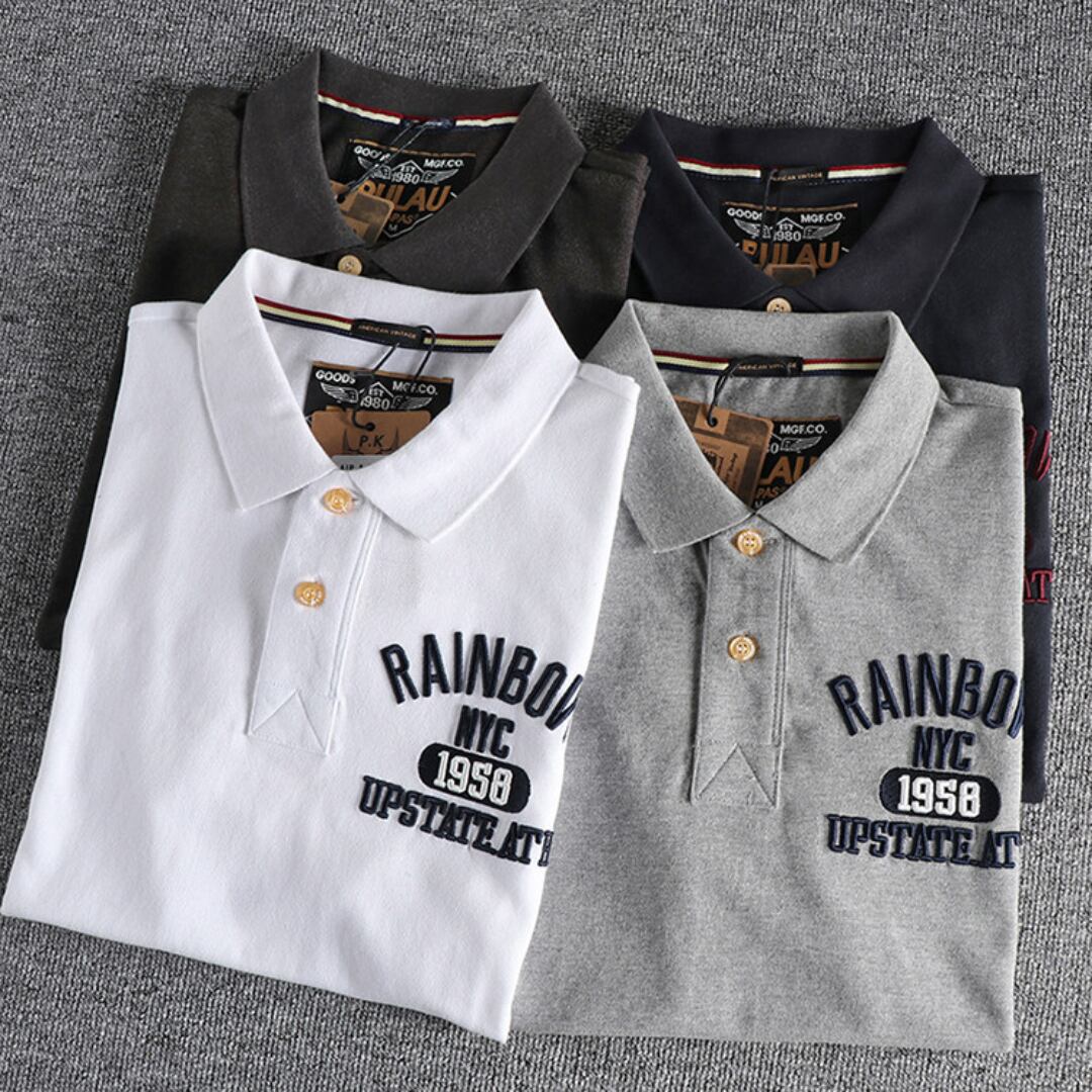 Classic American Retro Short-Sleeve Polo Shirt(GV509)
