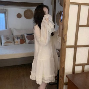 2025年INS 春夏新作　ゆったり　可愛い　優しい　おしゃれ　韓国ファクション　シャツワンピース