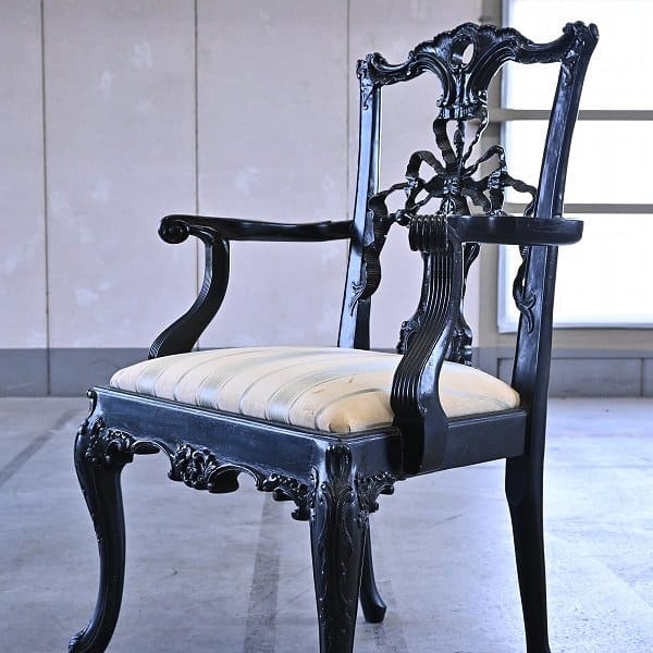 チッペンデール様式 アームチェアa 椅子 シノワズリ ダイニング 彫刻