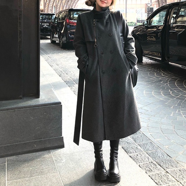double-breasted wool coat(ME029)