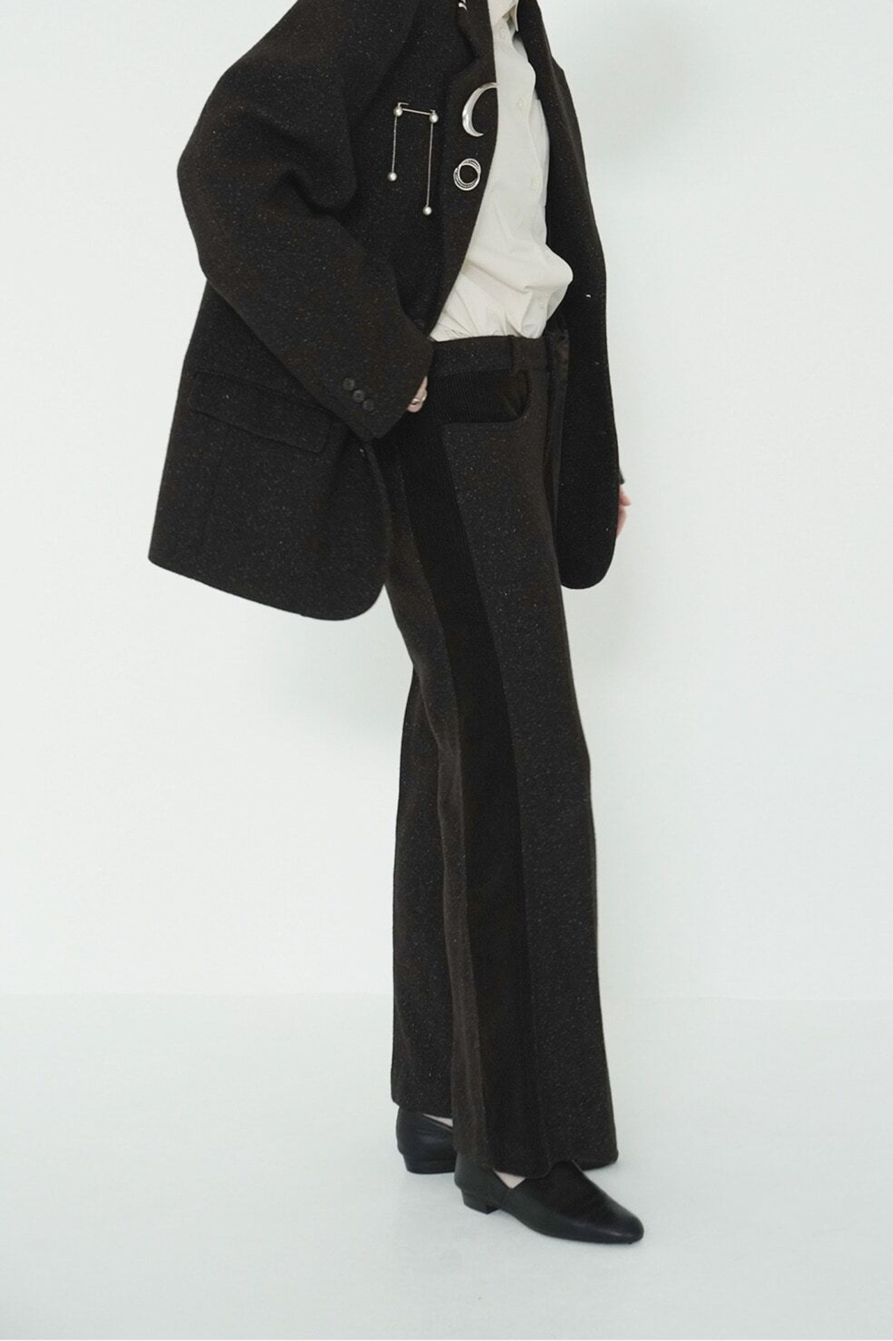CLANE CORDUROY PANEL MELANGE PANTS