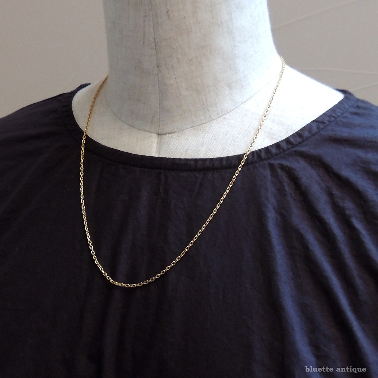 アンティークジュエリー 9ctゴールド オーバルリンクチェーン ネックレス