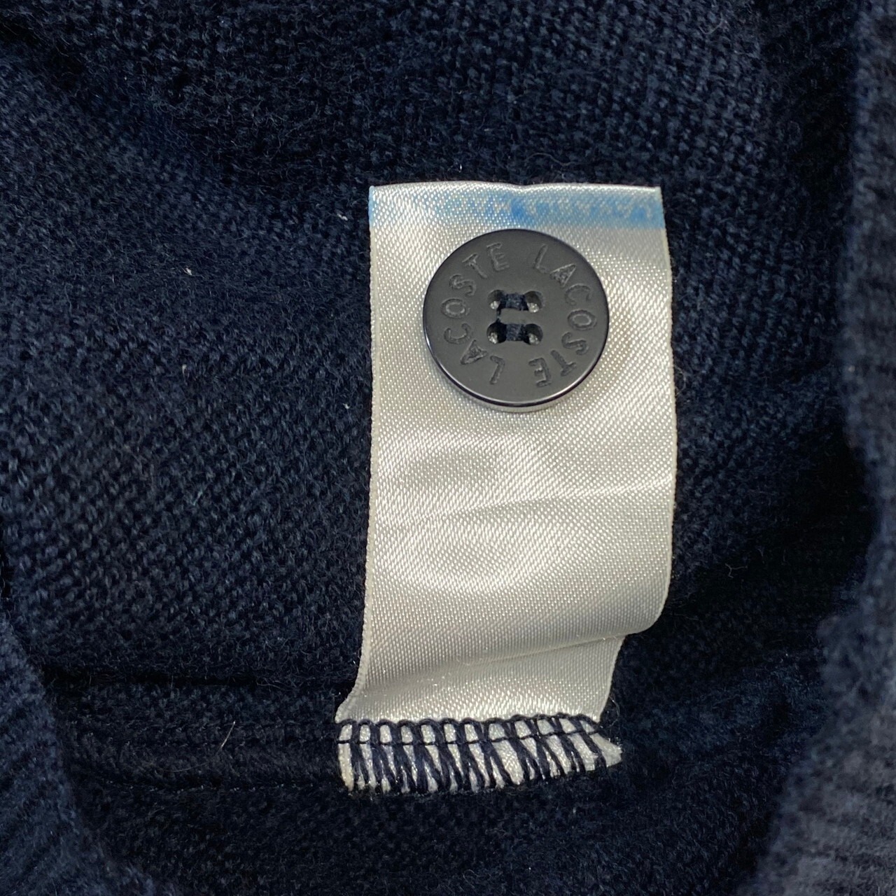 LACOSTE ラコステ ウールカーディガン 4 メンズM相当 ネイビー 紺色 