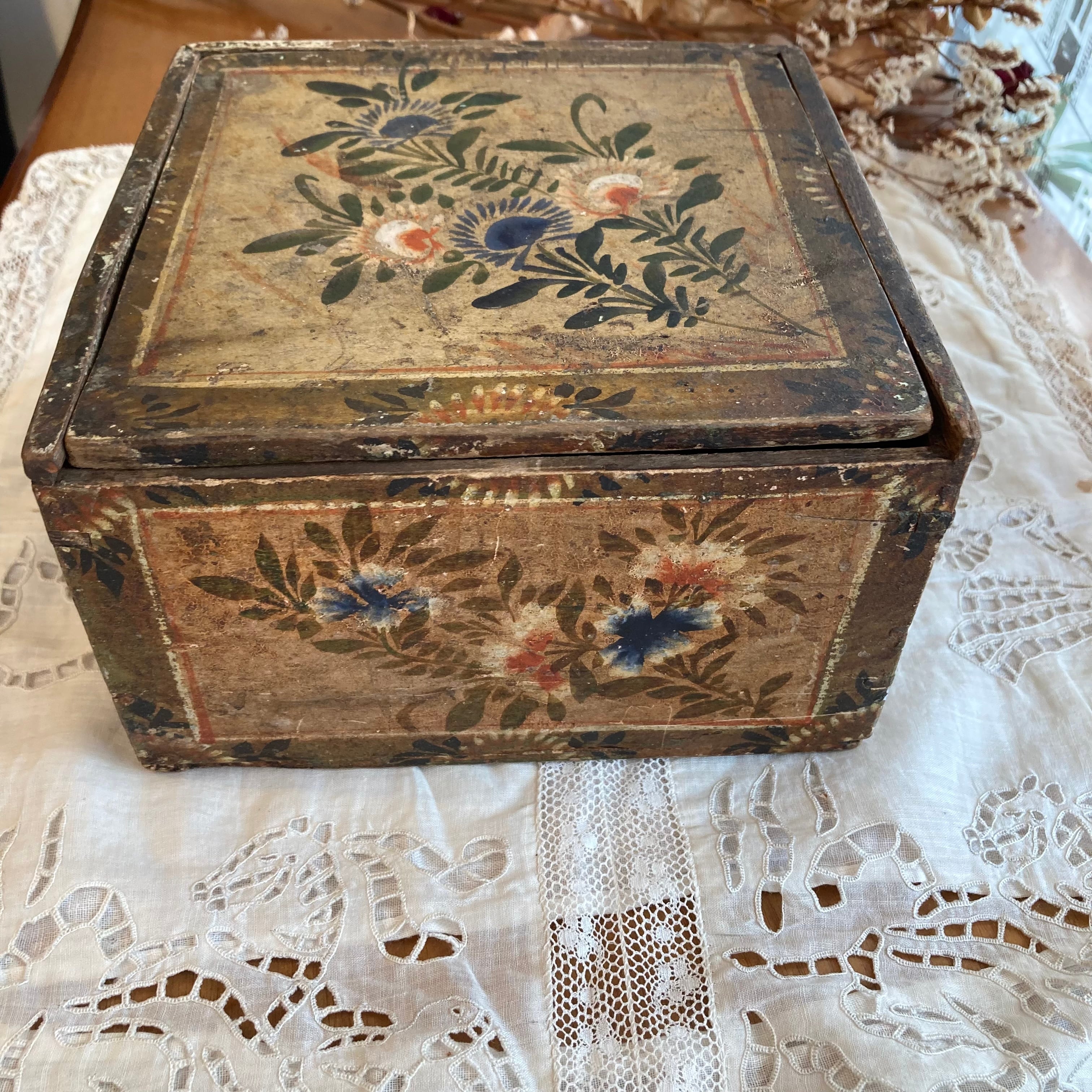 味の良い古い木箱 古道具 アンティーク 古美術 ブロカント - 雑貨
