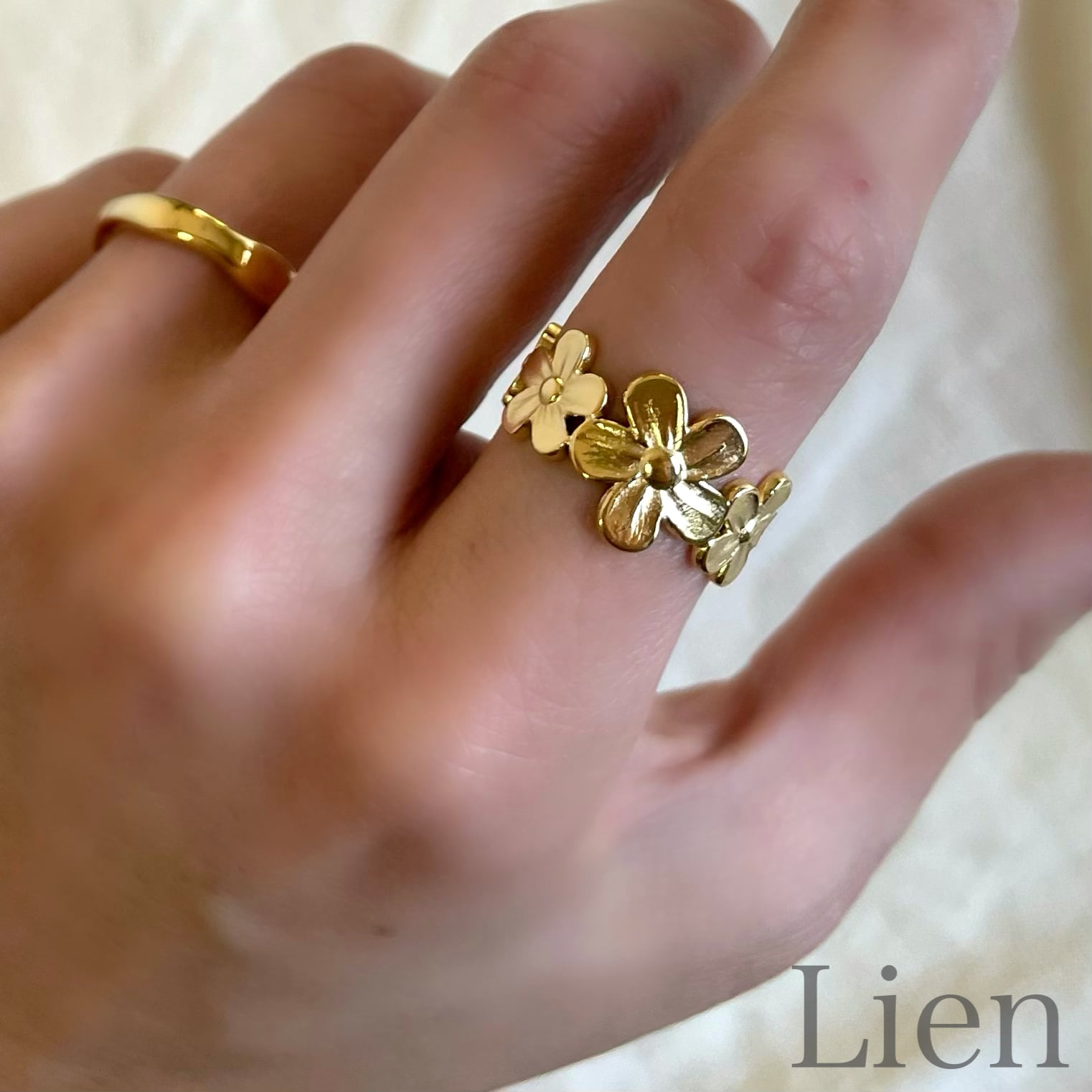 プルメリア フラワー リング サイズフリー 201◇つけっぱなし!OK