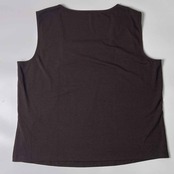 Leilian レリアン レーヨン ノースリーブ シャツ カットソー 13+/大きいサイズ ダークブラウン レディース