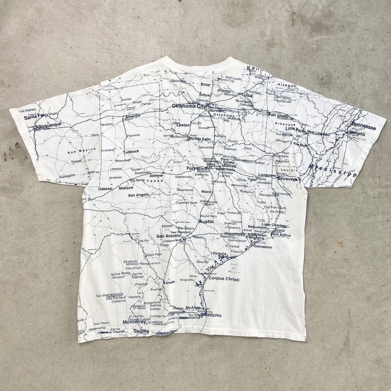 90年代〜 USA製 TEXAS テキサス マップTシャツ オールオーバープリント 