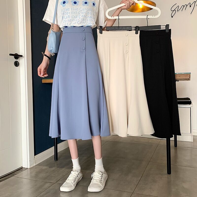 Aラインスカート サマー薄手ハイウェストスリム 夏物 1号婦人82350257998