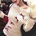 リボンデコオフショルファータッチニット ・79135