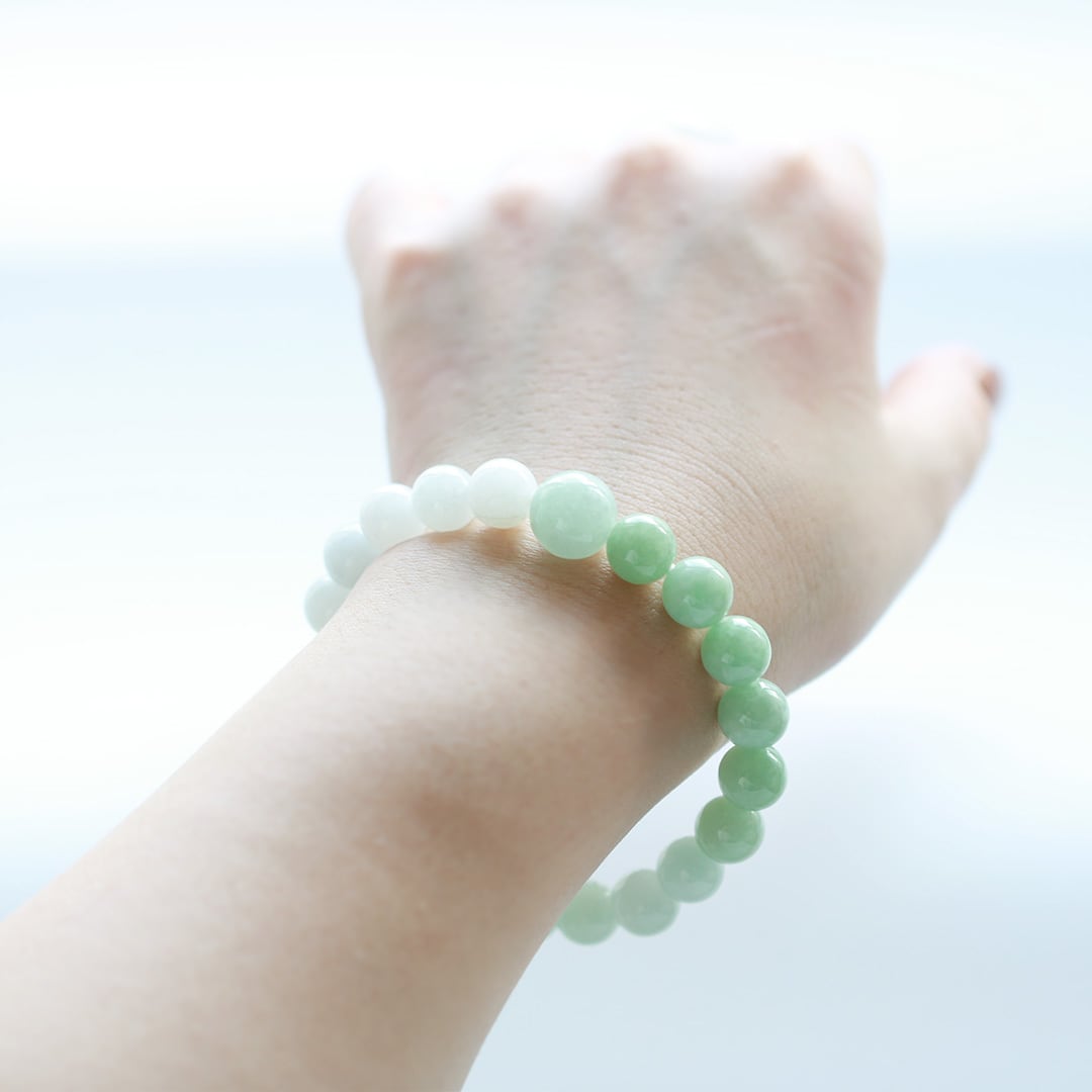 翡翠ブレスレット milky gradation A貨翡翠 jd_br1115 | 【MeiNu