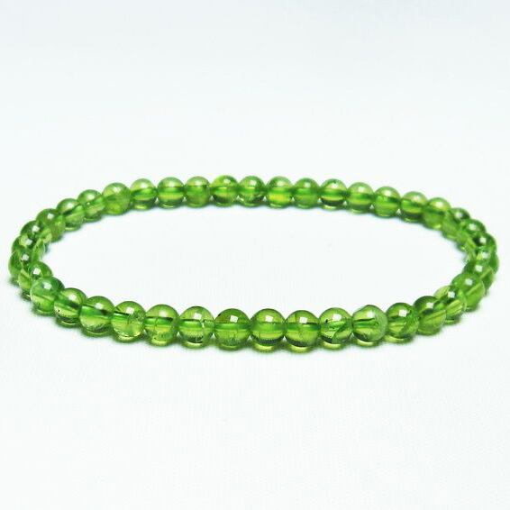 ペリドット ブレスレット 5mm 一点物 8月の誕生石 カンラン石 Peridot Bracelet [M便 1/10] 111-19127