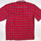 タグ付き/未使用!!◆ROCKY RABBIT ロッキーラビット キャラ刺繍 チェック柄 ボタンダウン BD 半袖シャツ M /メンズ ゴルフ/新品/赤/レッド