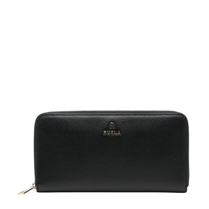 フルラ - ラウンドファスナー 長財布 ブラック レザー レディース Furla 【中古】