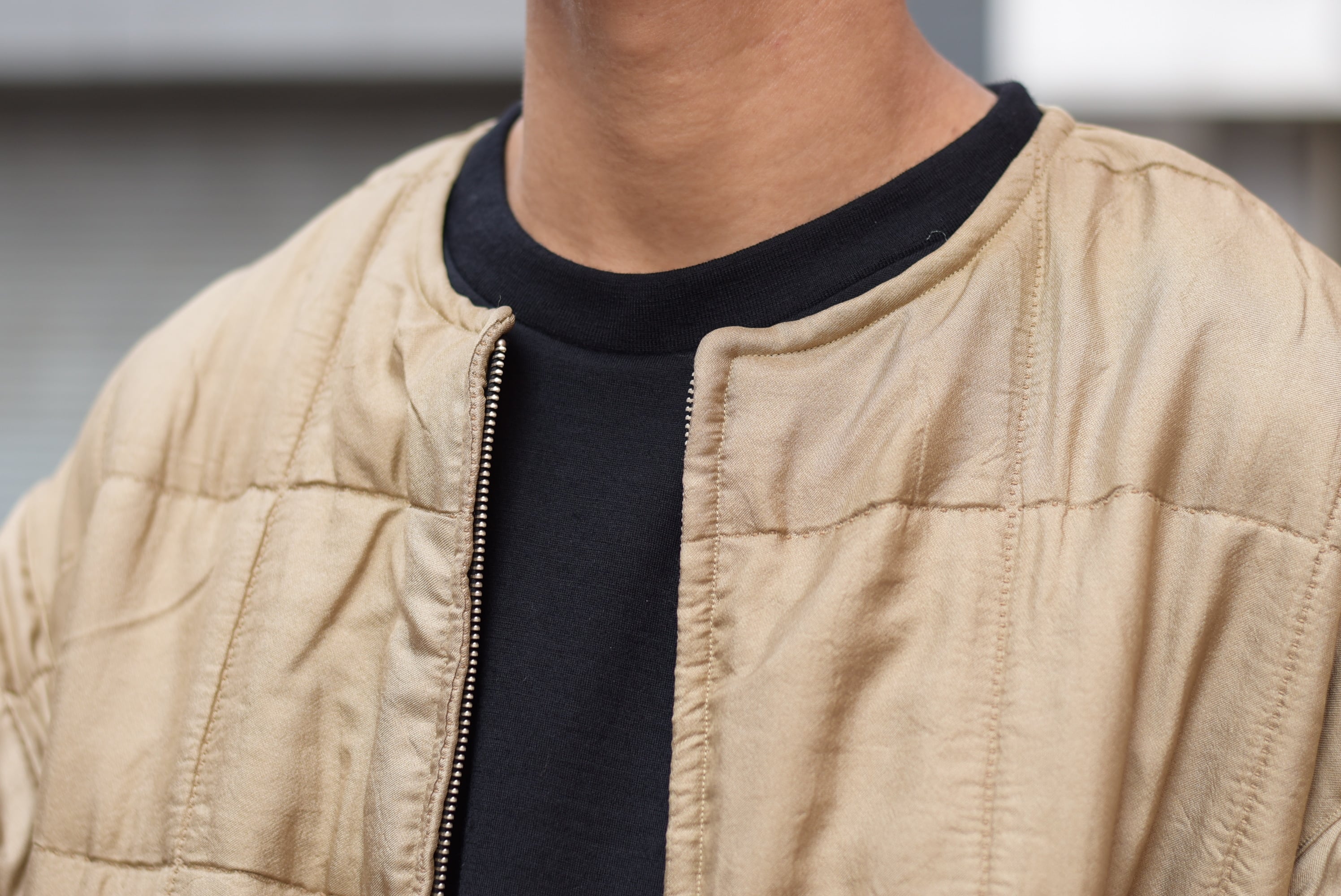 HAVERSACK】Silk Quilting No-Collar Blouson | theater(シアター)