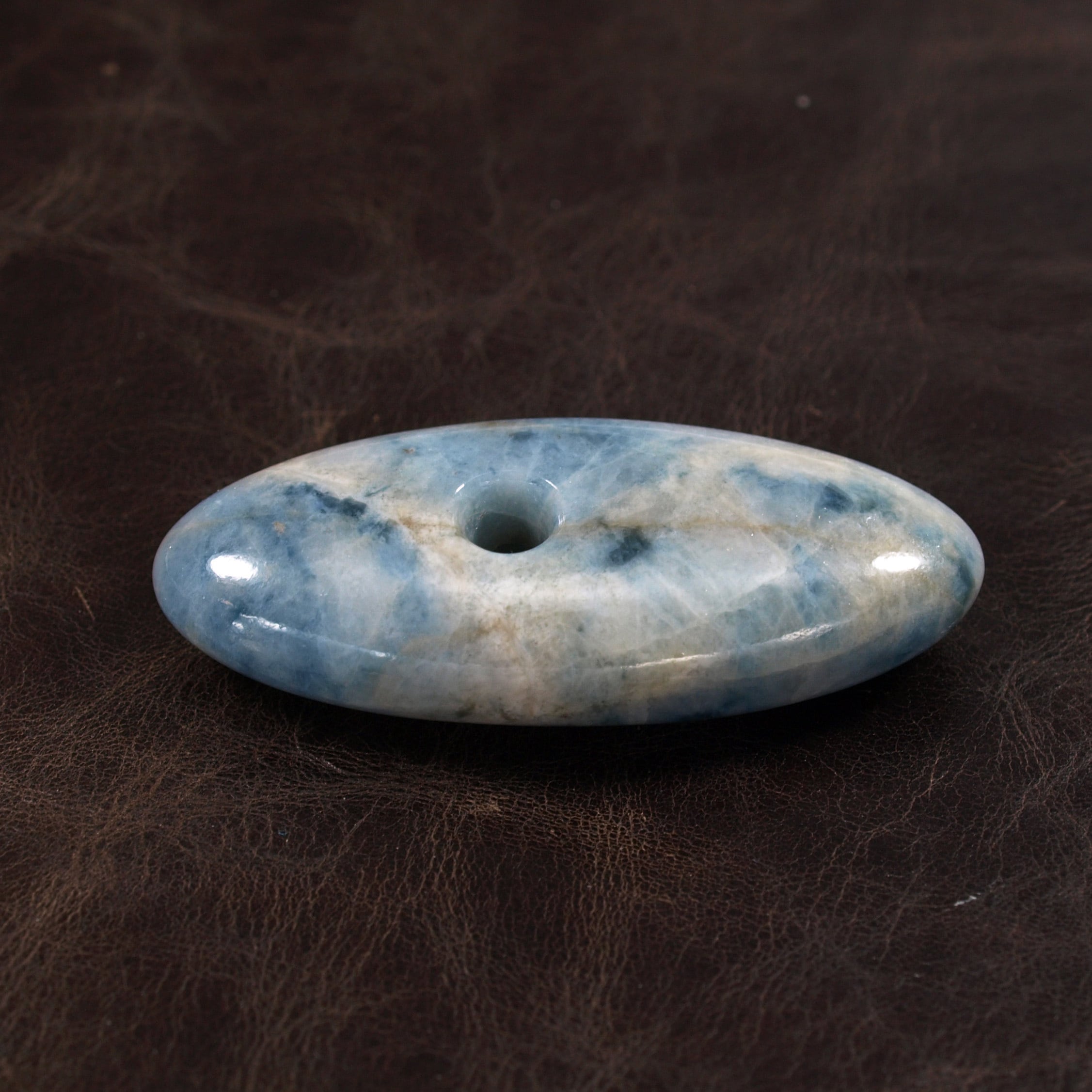 糸魚川翡翠 大珠 コン沢 青翡翠 52mm Blue jadeite Taishu | URUWA