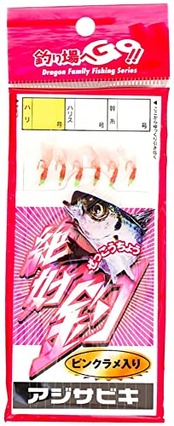 MARUSHINGYOGU(マルシン漁具) アジサビキ ピンクラメ 3号 ハリス0.6号 幹糸1.5号 6本針