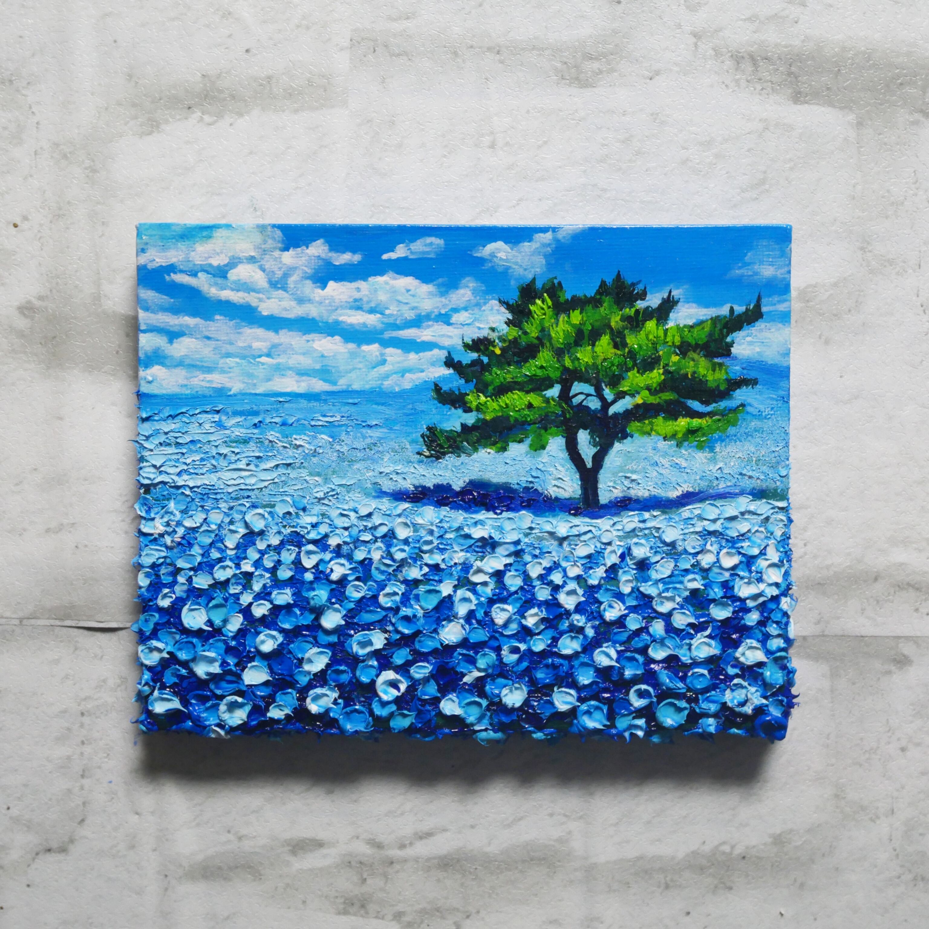 油絵 絵画 マリーゴールド畑【A5】 | HIROSHI1990