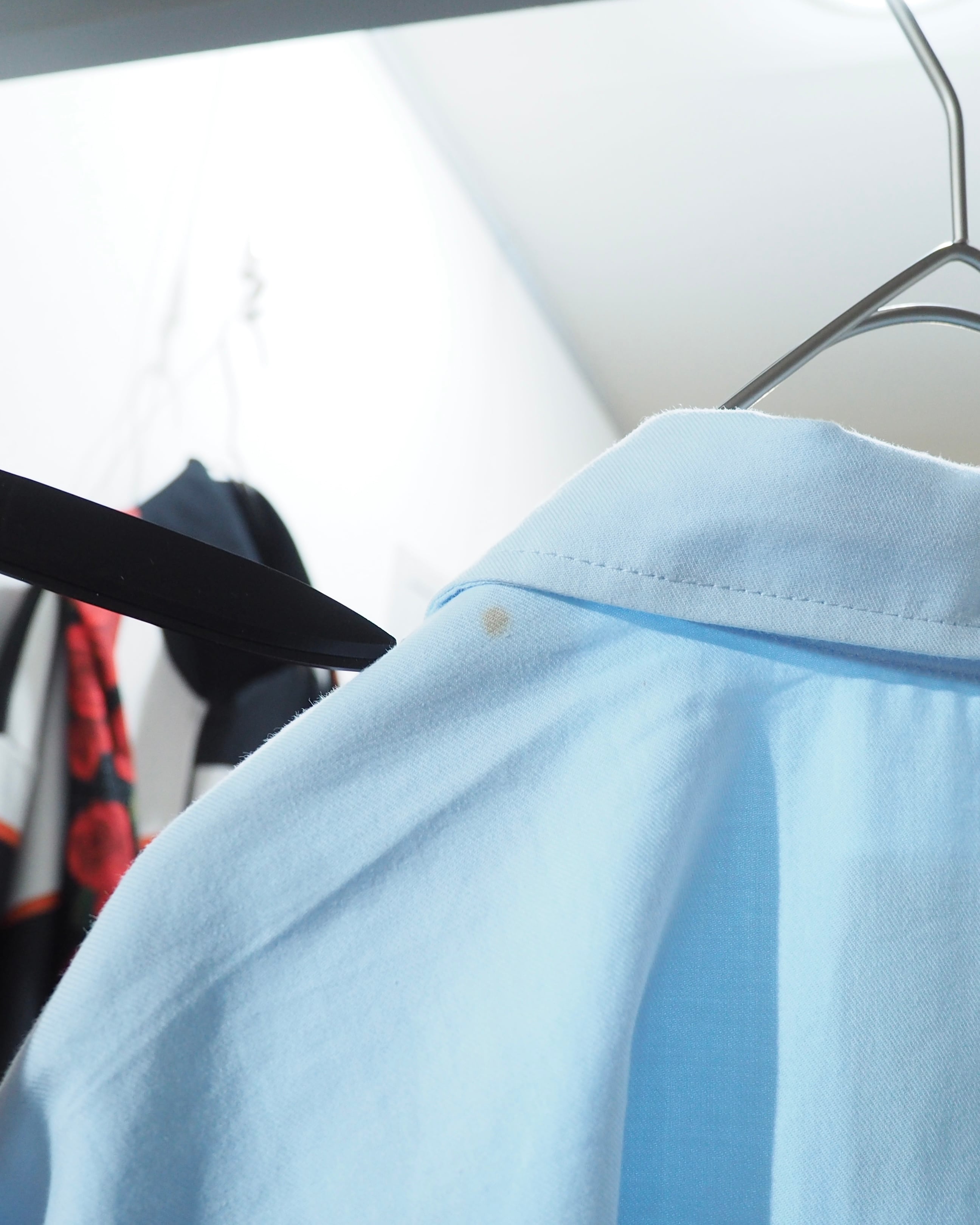 " EAFINETAL " Knit Docking Over silhouette Light Blue shirt