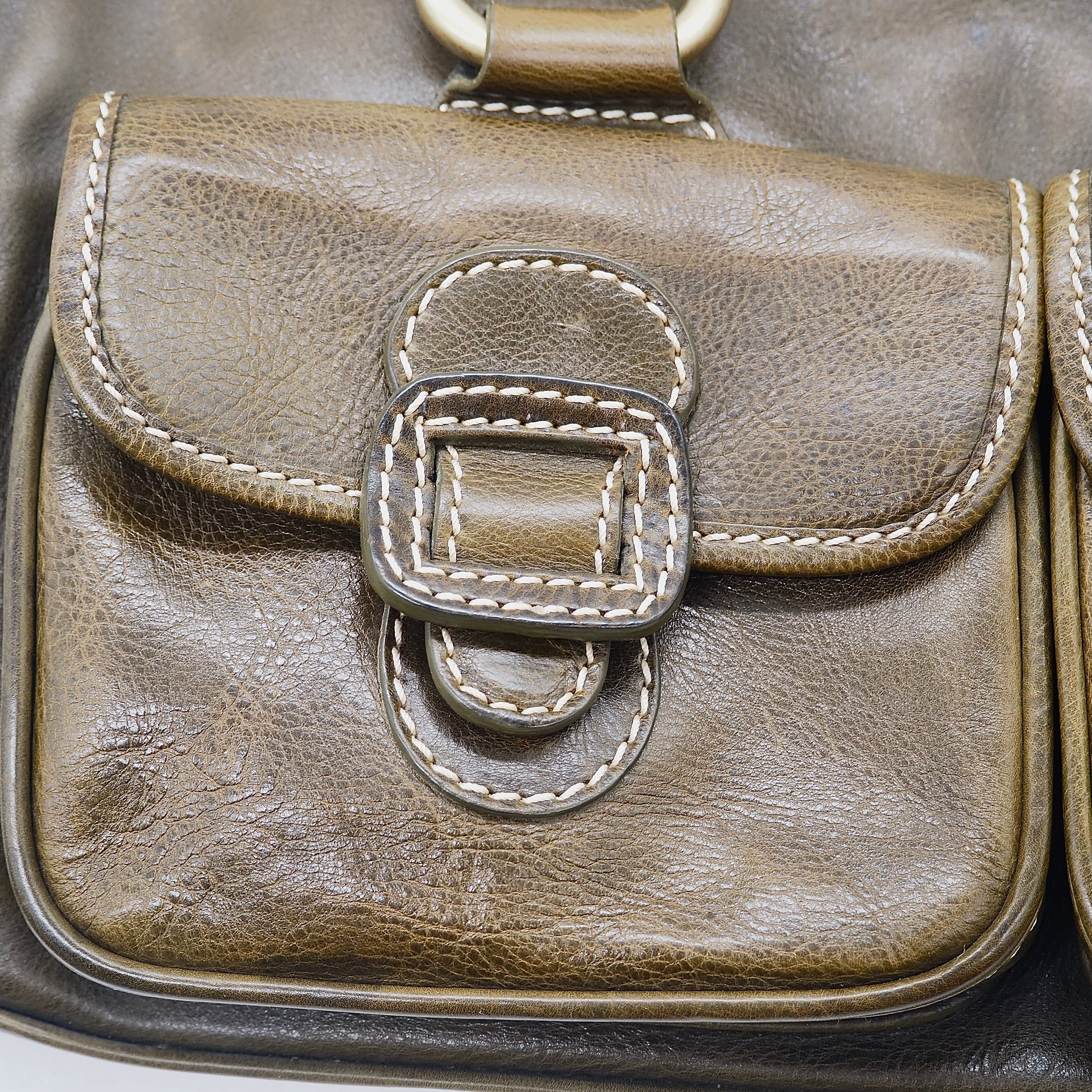 CELINE セリーヌ マカダムダブルポケットリンク ハンドバッグ レザー