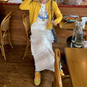 lace frill tiered skirt　J00221