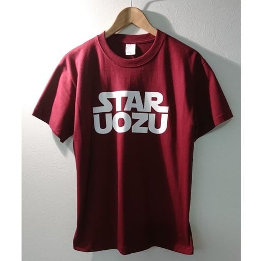 STAR UOZU　Tシャツ　バーガンディ×ホワイト