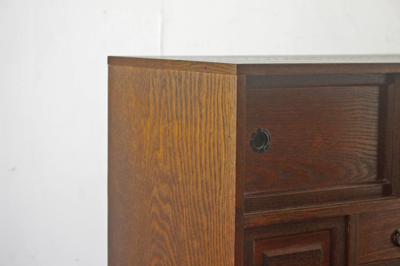 レトロ 小振り 引き出し 茶箪笥 抽斗 5杯 隠し収納 からくり箪笥 鍵