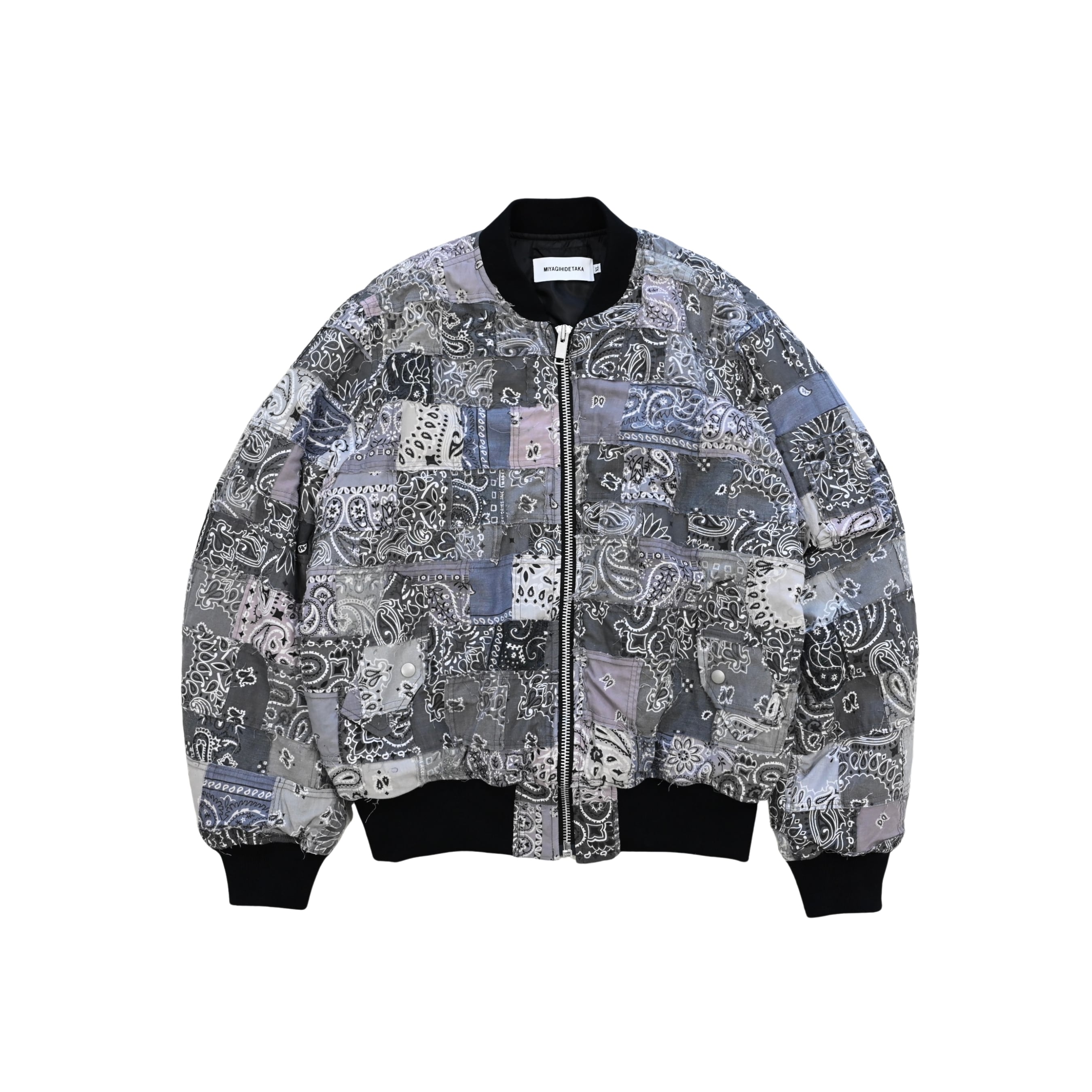 MH055 Bandana Patchwork MA-1 / Gray | MIYAGIHIDETAKA