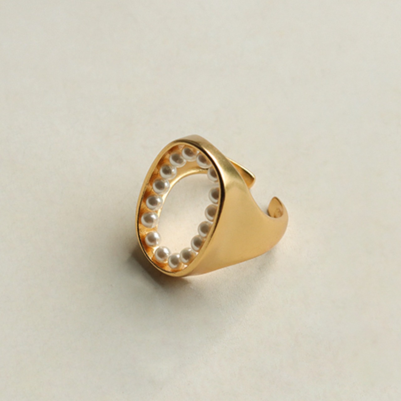 silver925 millet grain pearl surround ring
