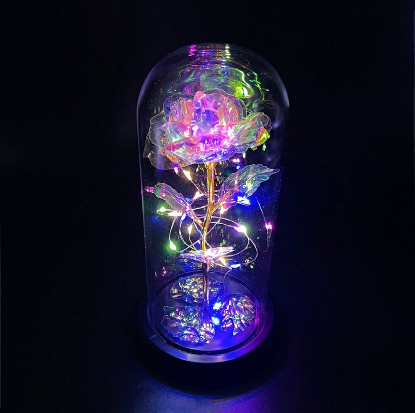 照明 薔薇 #ガラスドーム #LED #3D #オブジェ #雑貨 #玄関インテリア