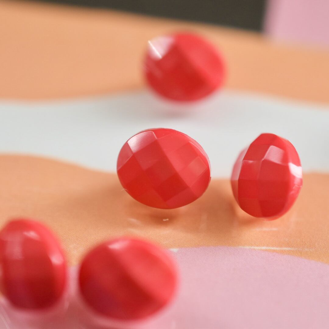 フランス オーバル ブロックカット×ルージュレッド 10.5㎜