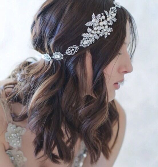 フラワー プレート リボンカチューシャ カチューム シルバー 結婚式 Aile Bouquet