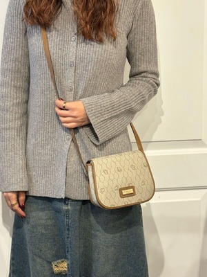 Christian Dior/ vintage beige Honeycomb Pattern mini shoulder bag.