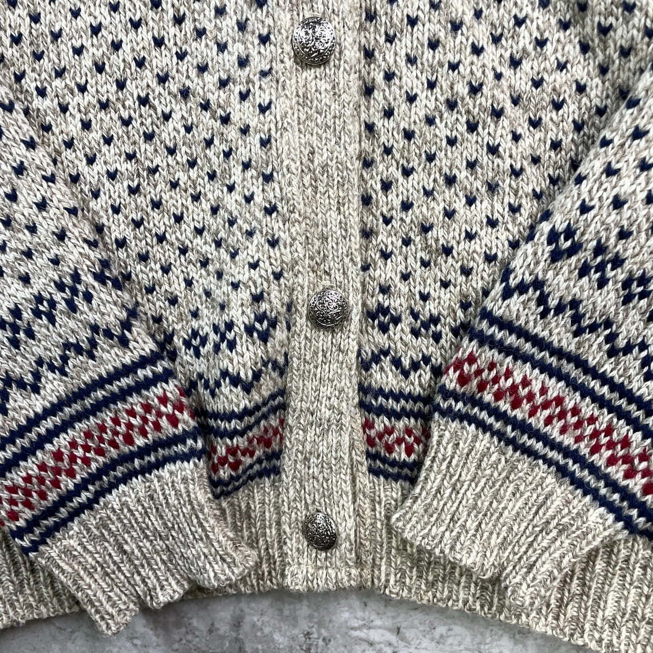 80年代 USA製 L.L.Bean エルエルビーン ノルディック柄 バーズアイ